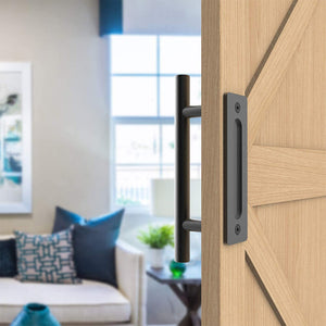 Barn Door Handle | 12" Sliding Flush Pull | Stainless Steel | Wood Gate Hardware