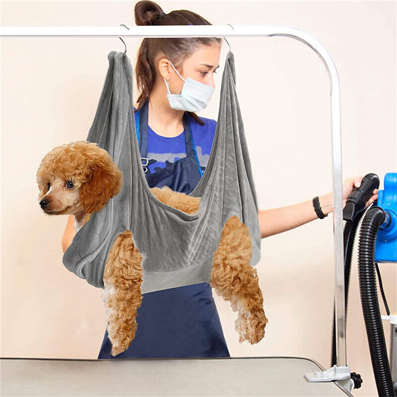Gray Pet Dog Cat Grooming Bag | Hammock Helper Restraint Bags | For Bathing Trimming Nail L