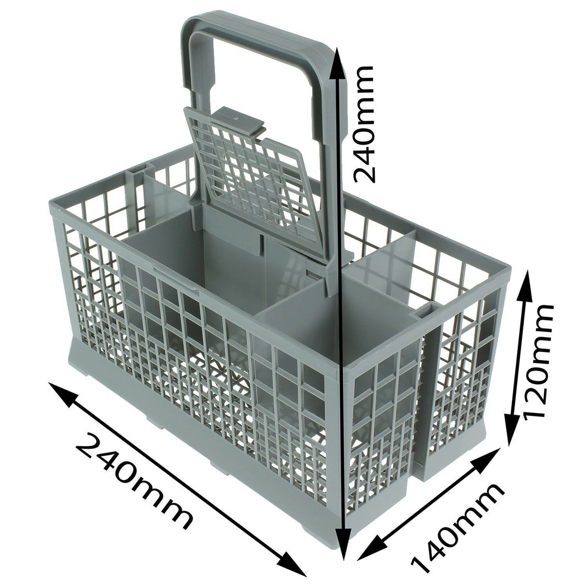 Dishlex Dishwasher Replacement Cutlery Basket | Reinforced Base | 240x140x120mm | Durable Design