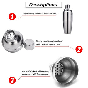 Boston Cocktail Shaker Set | Maker Mixer Martini Spirit Bar Strainer | Bartender Kit