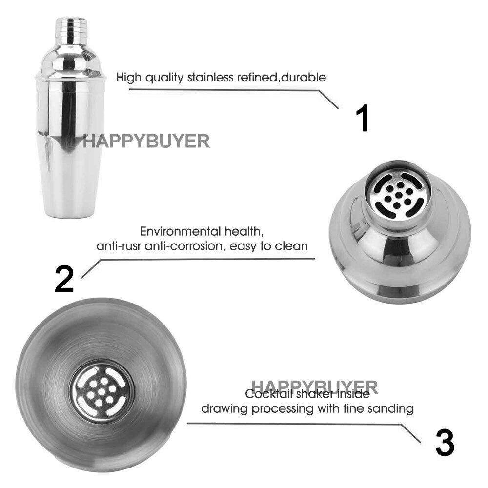 20Pcs Cocktail Shaker Set | 750ml Martini Strainer | Bartender Kit | Bar Spirits Maker