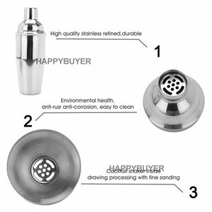 20Pcs Cocktail Shaker Set | 750ml Martini Strainer | Bartender Kit | Bar Spirits Maker