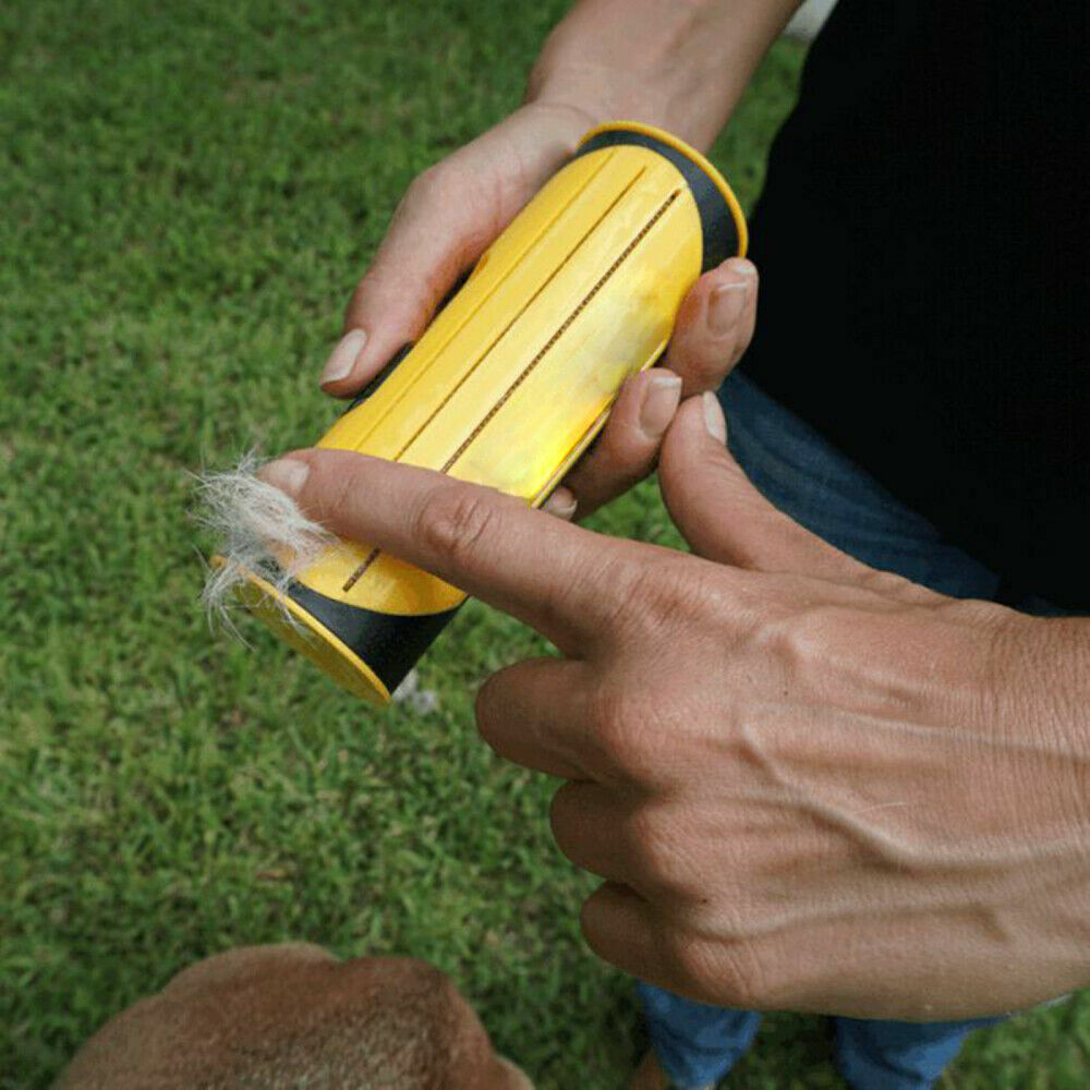 Deshedding Trimmer Brush for Dogs & Cats | Grooming Roll Comb | Yellow | Fur Shedding Control