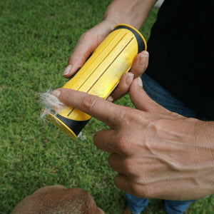 Deshedding Trimmer Brush for Dogs & Cats | Grooming Roll Comb | Yellow | Fur Shedding Control