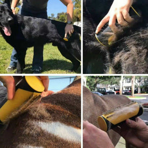 Deshedding Trimmer Brush for Dogs & Cats | Grooming Roll Comb | Yellow | Fur Shedding Control
