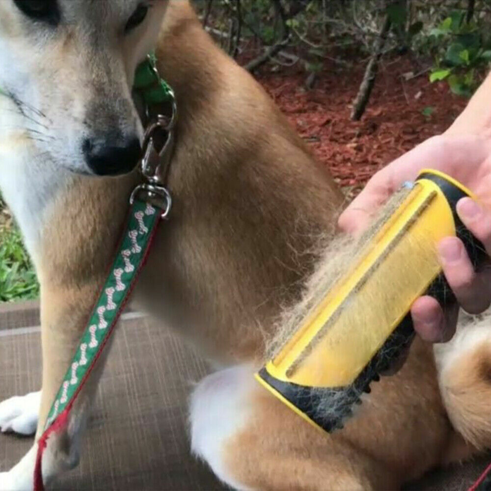 Deshedding Trimmer Brush for Dogs & Cats | Grooming Roll Comb | Yellow | Fur Shedding Control
