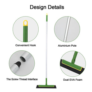 Green Floor Squeegee Wiper | Extendable Handle | Tile & Floor Cleaning