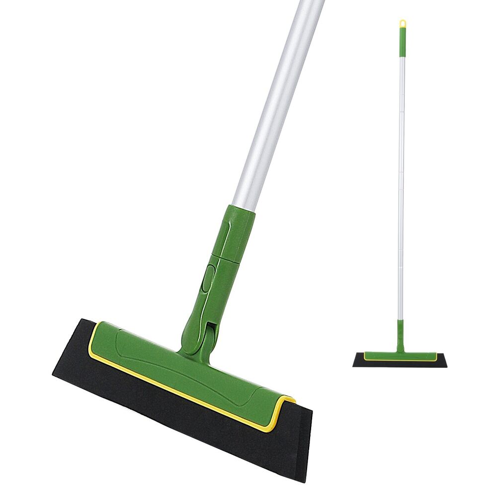 Green Floor Squeegee Wiper | Extendable Handle | Tile & Floor Cleaning