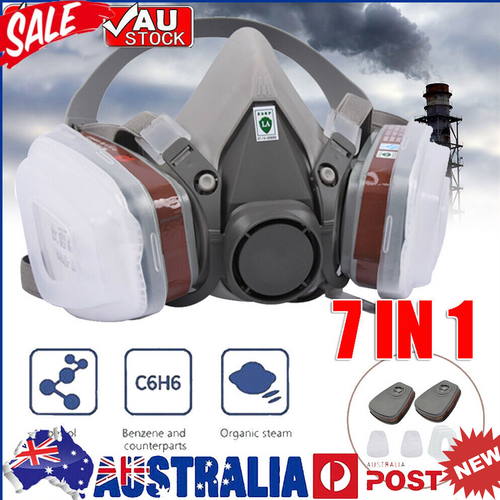 7 IN 1 Gas Mask | Full Face Respirator | Paint Spray | Chemical Facepiece | Reusable | AU