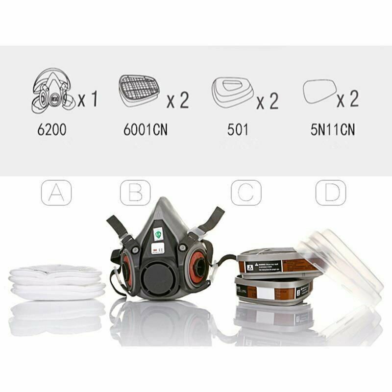 7 IN 1 Gas Mask | Full Face Respirator | Paint Spray | Chemical Facepiece | Reusable | AU