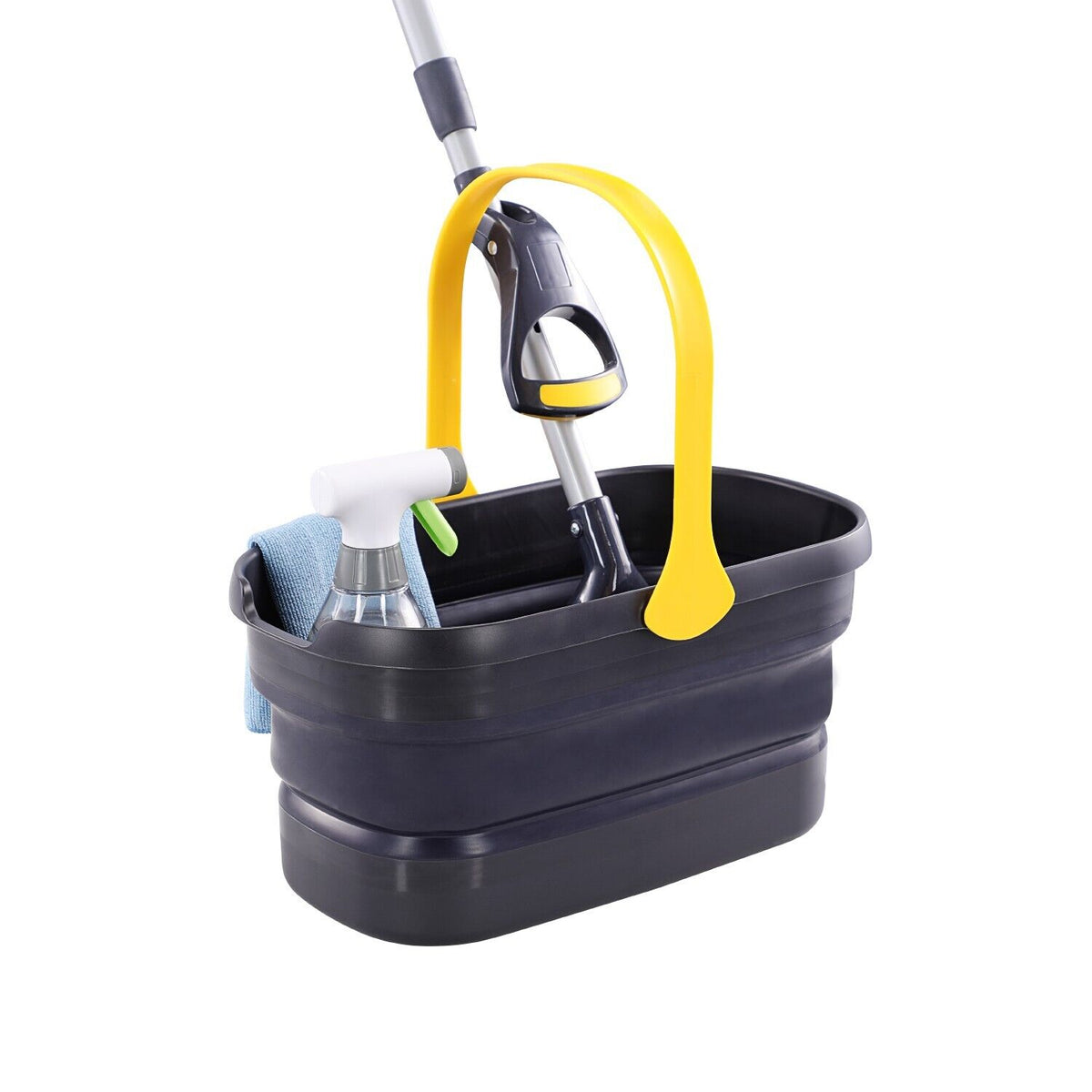 10L Folding Washing/Storage Bucket | Portable Mop/Food/Drink | Home/Outdoor Camping