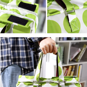 Shopping Trolley Cart Bag | Foldable Wheels | Green Circle Design | Market & Luggage Use