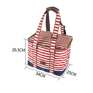 Insulated Picnic Bag | Red | Thermal Cooler | Portable Lunch Food Tote | Carry Storage