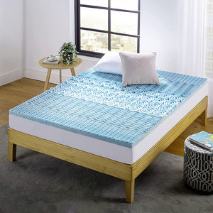 7 Zone Memory Foam Topper Mattress | Cool Gel Pad Mat | Medium Firm | 8cm Thick | 90cm x 190cm