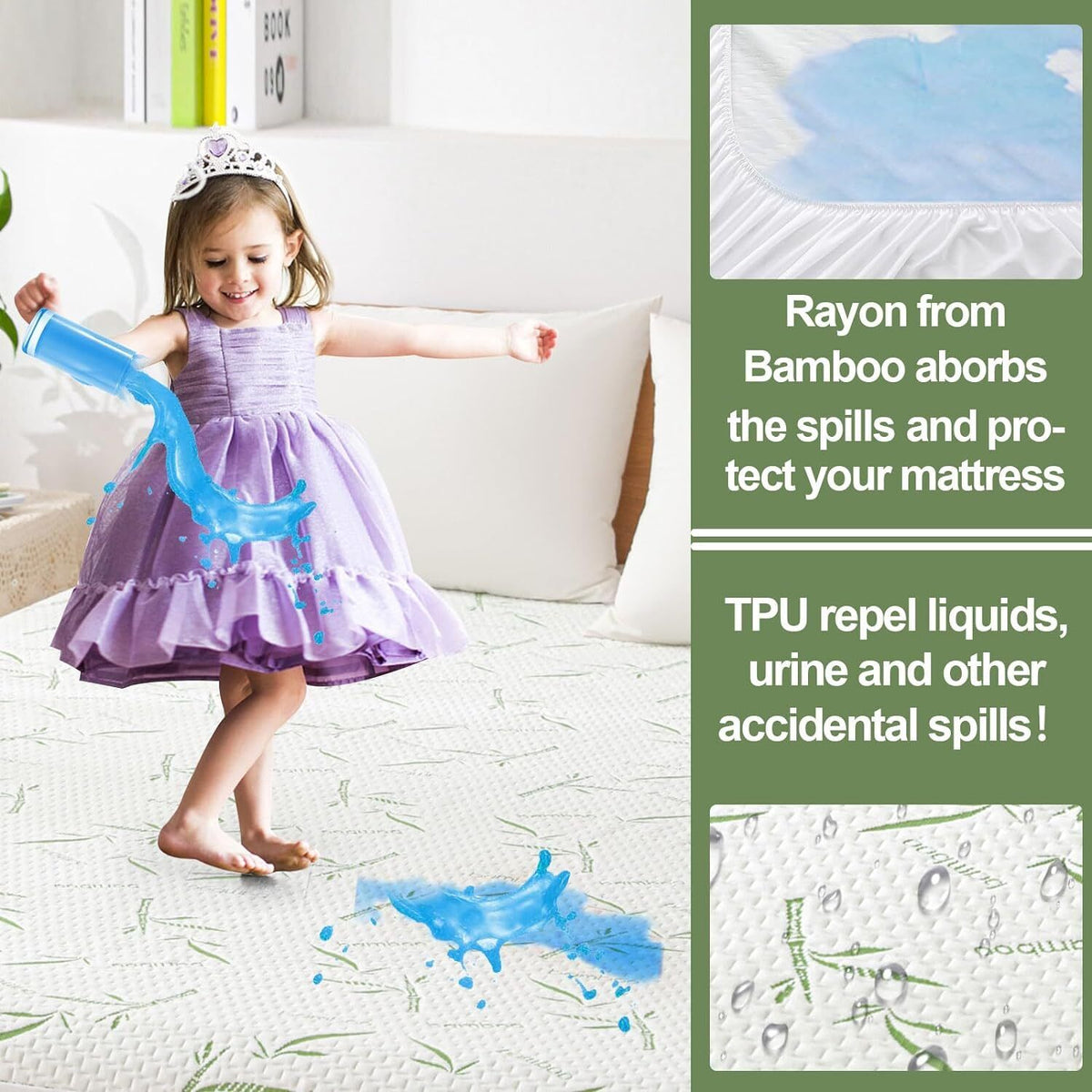 King Single Bamboo Mattress Protector | Fully Fitted | Waterproof & Breathable Design