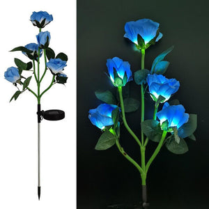 Blue Bulk Solar Garden Lights | 75cm Long Rose Flowers | Yard Lamp Xmas Halloween Deco | AU