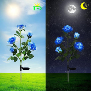 Blue Bulk Solar Garden Lights | 75cm Long Rose Flowers | Yard Lamp Xmas Halloween Deco | AU