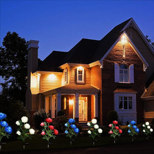 Blue Bulk Solar Garden Lights | 75cm Long Rose Flowers | Yard Lamp Xmas Halloween Deco | AU