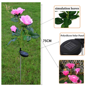 Pink Bulk Solar Garden Lights | 75cm Long Rose Flowers | Yard Lamp | Xmas | Halloween Deco | AU