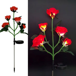 Red Bulk Solar Garden Lights | 75cm Long Rose Flowers | Yard Lamp | Xmas Halloween Deco | AU