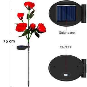 Red Bulk Solar Garden Lights | 75cm Long Rose Flowers | Yard Lamp | Xmas Halloween Deco | AU