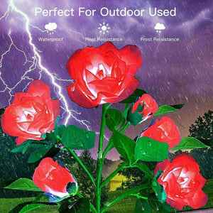 Red Bulk Solar Garden Lights | 75cm Long Rose Flowers | Yard Lamp | Xmas Halloween Deco | AU