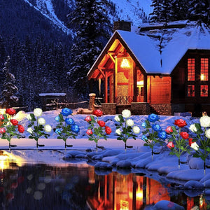 Red Bulk Solar Garden Lights | 75cm Long Rose Flowers | Yard Lamp | Xmas Halloween Deco | AU