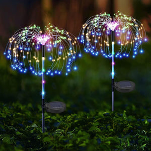 Colourful Fireworks 200 LED Fairy String Lights | Starburst Solar Xmas Garden Night Lamp | NEW