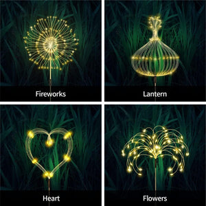 Warm White Fireworks 200 LED Fairy String Lights | Starburst Solar Xmas Garden Night Lamp | NEW