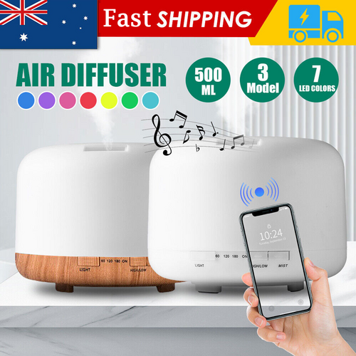 Aroma Aromatherapy Diffuser | LED Oil Ultrasonic Air Humidifier | Purifier | 500ML | White