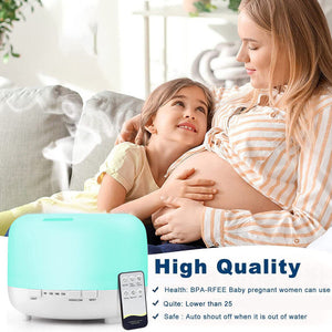 Aroma Aromatherapy Diffuser | LED Oil Ultrasonic Air Humidifier | Purifier | 500ML | White