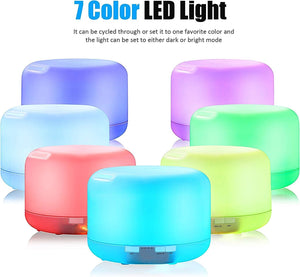 Aroma Aromatherapy Diffuser | LED Oil Ultrasonic Air Humidifier | Purifier | 500ML | White