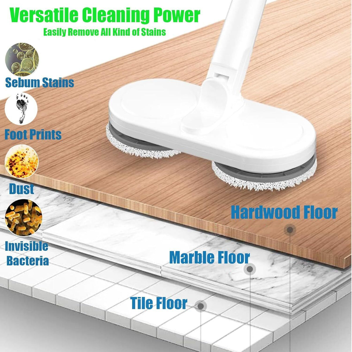 5-In-1 Cordless Electric Mop | Floor Cleaner | Polisher & Scrubber | Multi-Surface Cleaning