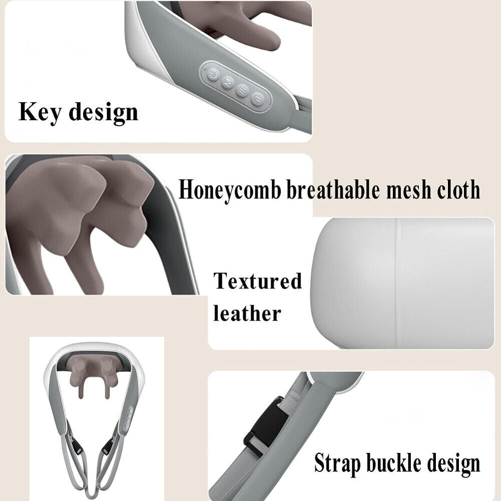 5D Massagers for Neck and Shoulder with Heat | Goletsure Pain Relief | Deep Kneading | Grey