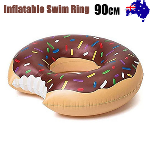 Coffee Donut Raft Swim Ring | Inflatable | 90cm | Beach & Pool Lounge | Pink Coff Design