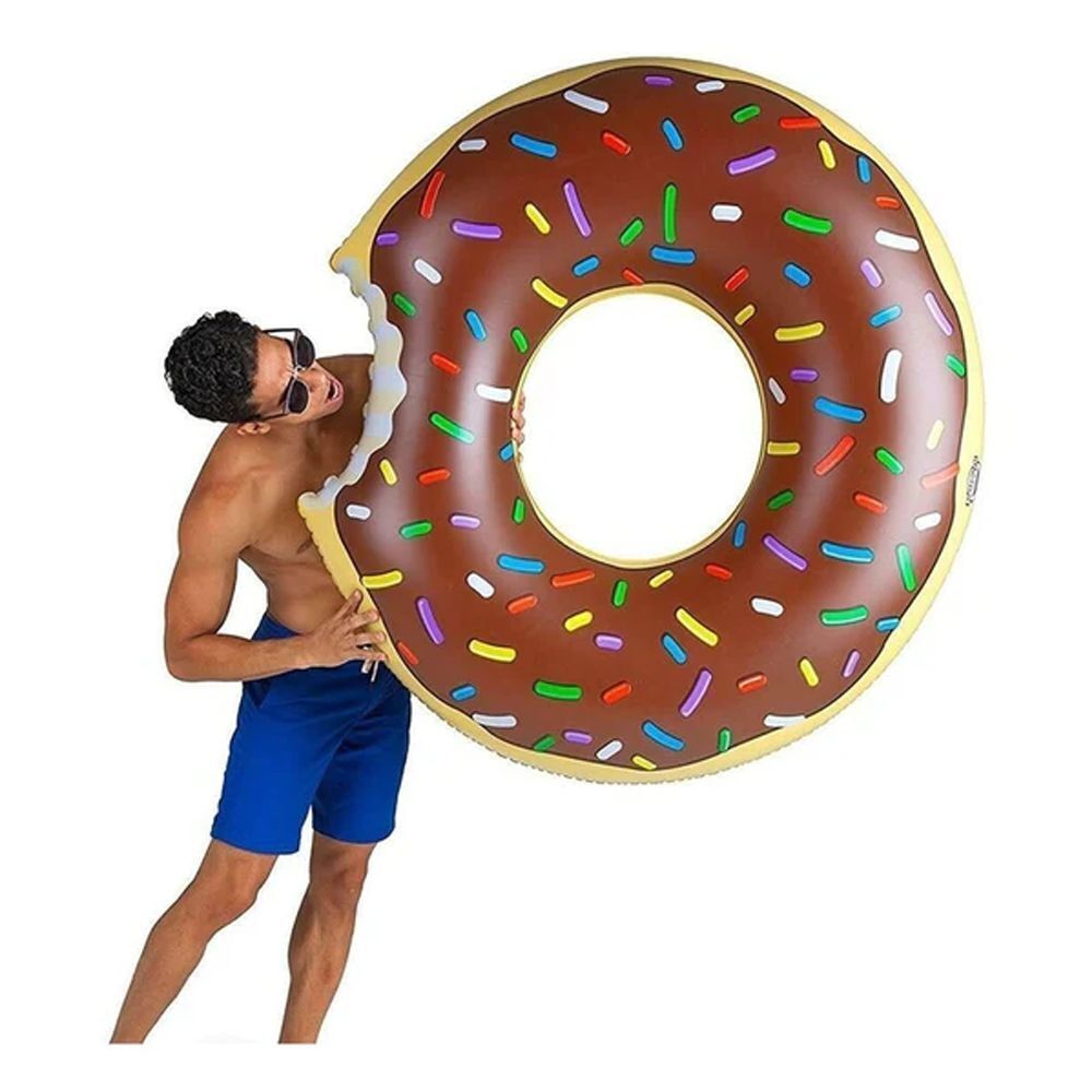 Coffee Donut Raft Swim Ring | Inflatable | 90cm | Beach & Pool Lounge | Pink Coff Design