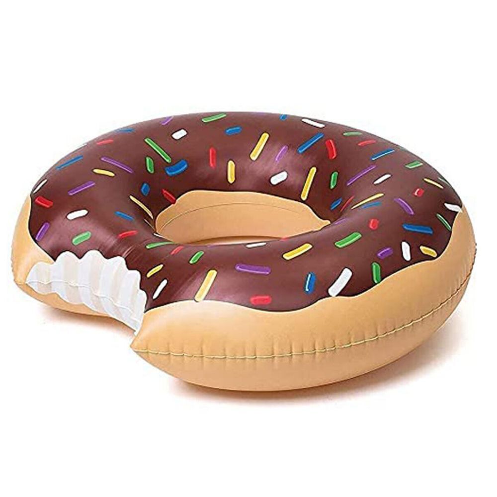 Coffee Donut Raft Swim Ring | Inflatable | 90cm | Beach & Pool Lounge | Pink Coff Design