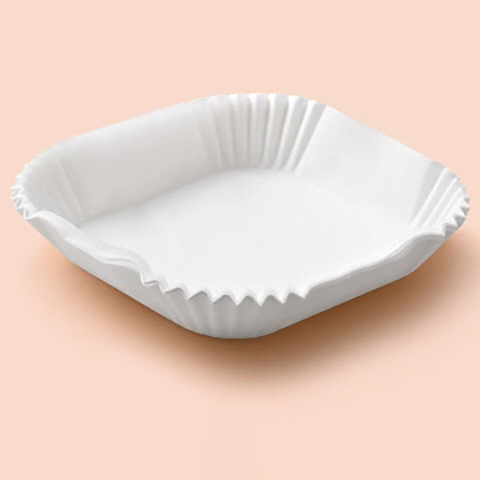 50PCS Square White Box | Air Fryer Disposable Paper Liner | Non-Stick Pan | Parchment Baking Paper