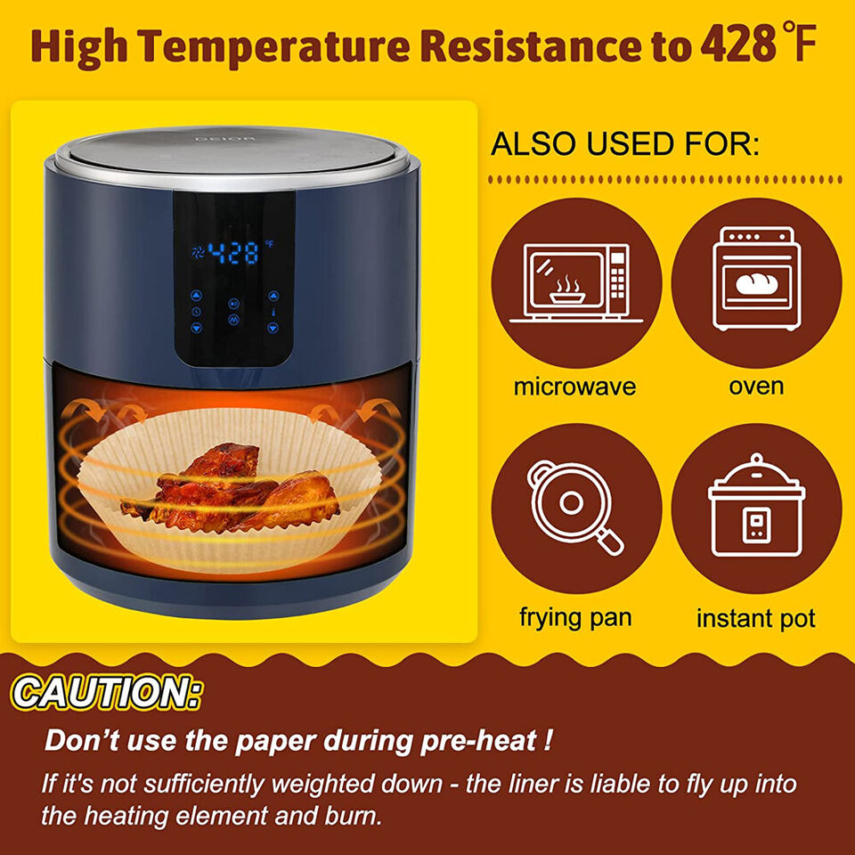 50PCS Square White Box | Air Fryer Disposable Paper Liner | Non-Stick Pan | Parchment Baking Paper