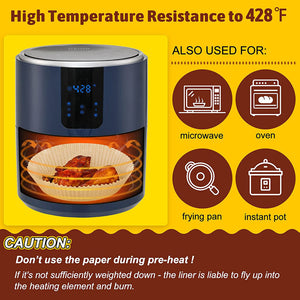 50PCS Square White Box | Air Fryer Disposable Paper Liner | Non-Stick Pan | Parchment Baking Paper