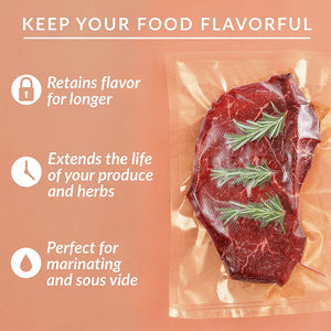 4 Roll Vacuum Food Sealer Bags | Saver Seal Rolls | Storage Commercial Heat Grade | 20CMx6M