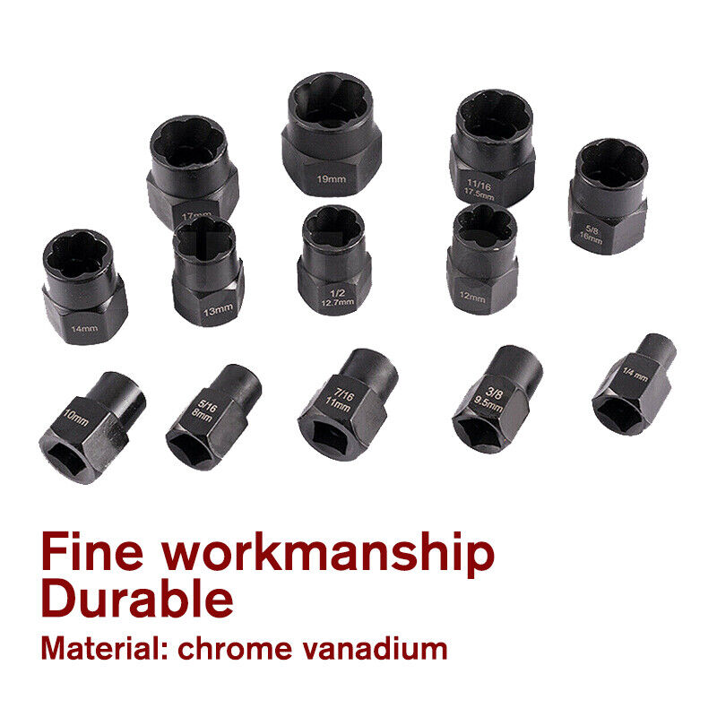 13-Piece Impact Bolt & Nut Remover Set | Nut Extractor Socket | Bolt Remover Tool