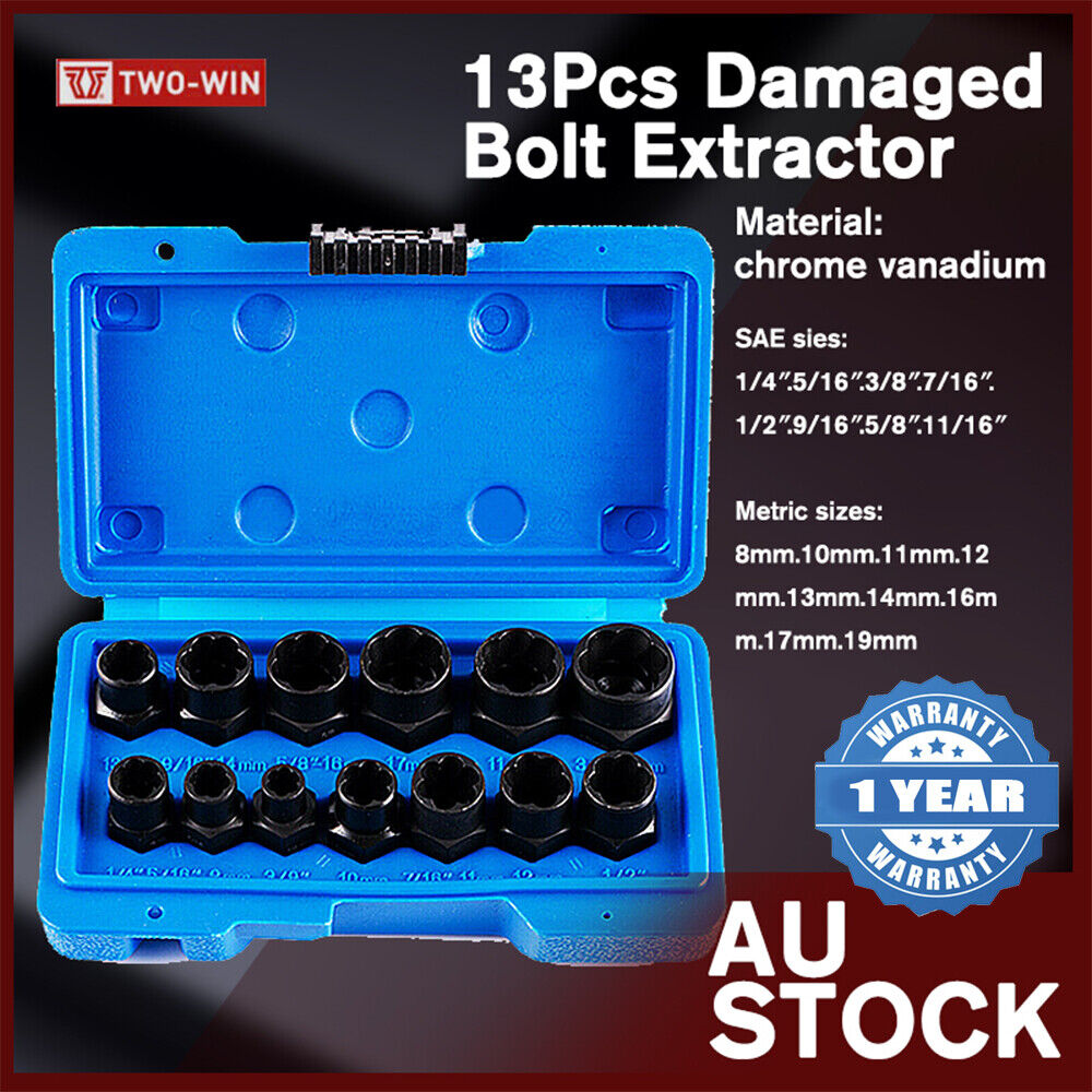 13-Piece Impact Bolt & Nut Remover Set | Nut Extractor Socket | Bolt Remover Tool