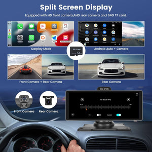 10.26" 4K Dash Cam Car Stereo | For Apple Carplay & Android Auto | GPS Rear Camera