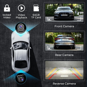 10.26" 4K Dash Cam Car Stereo | For Apple Carplay & Android Auto | GPS Rear Camera