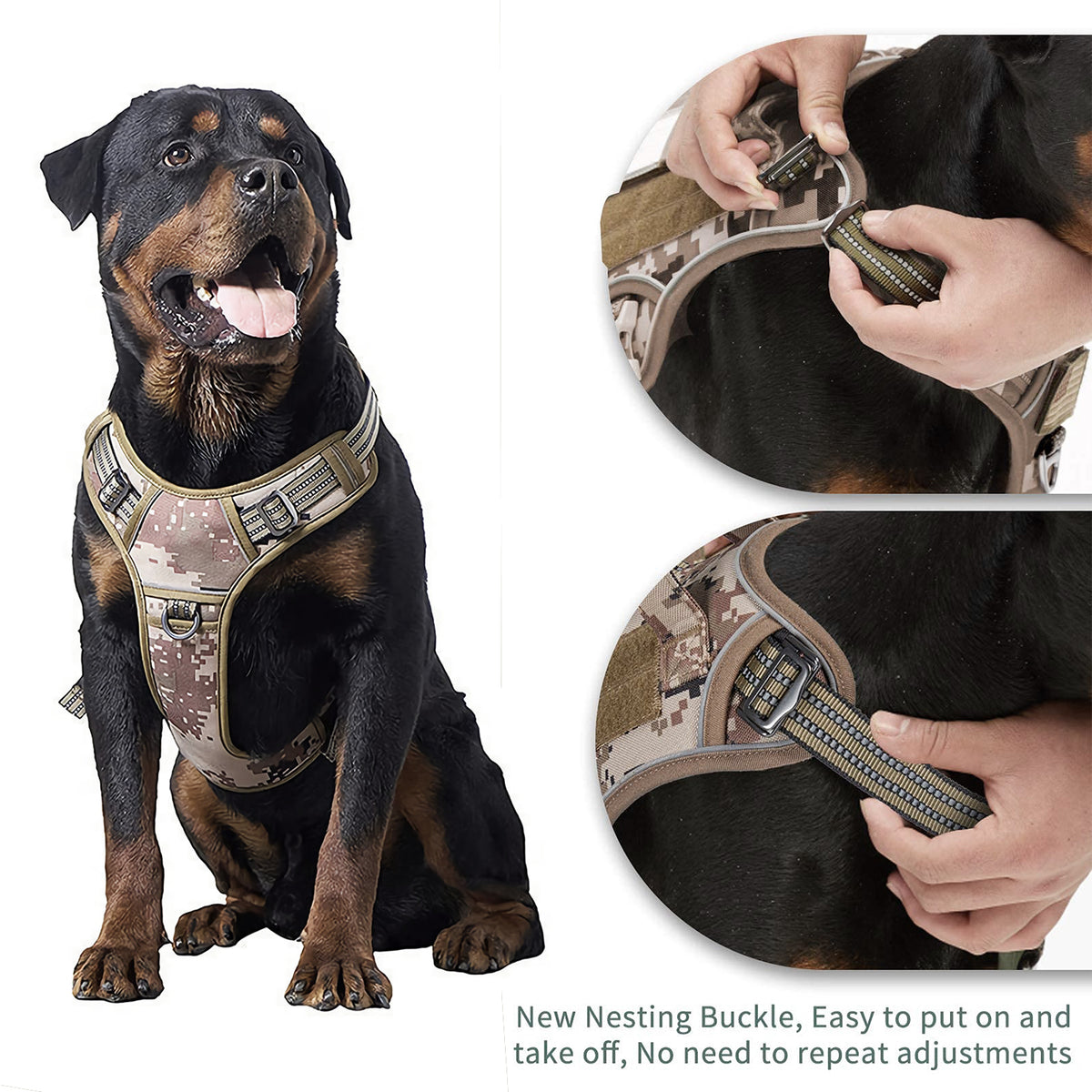 Dog Harness Tactical No Pull | Adjustable Pet Military Working Training Vest | S