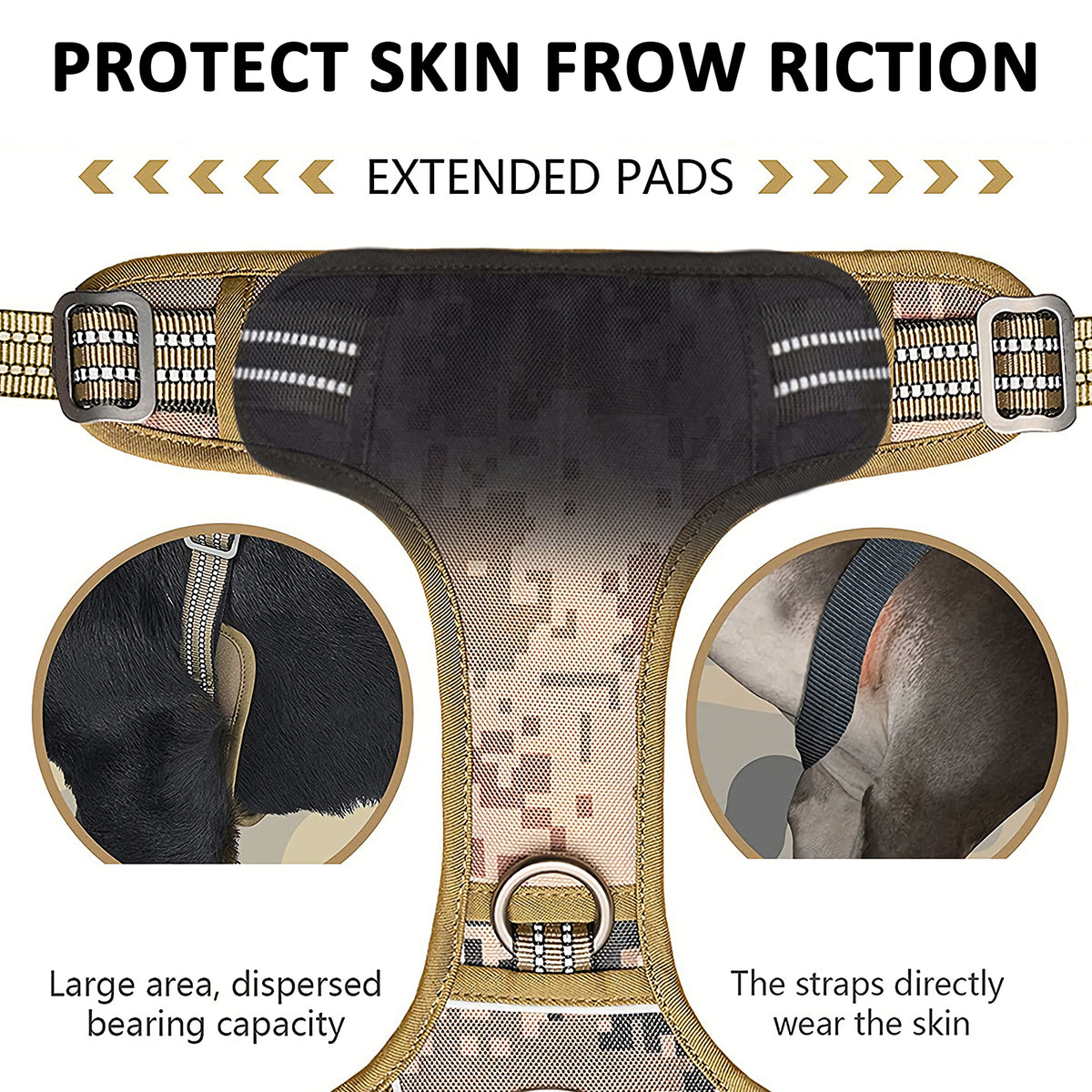 Dog Harness Tactical No Pull | Adjustable Pet Military Working Training Vest | M