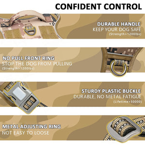 Dog Harness Tactical No Pull | Adjustable Pet Military Working Training Vest | M