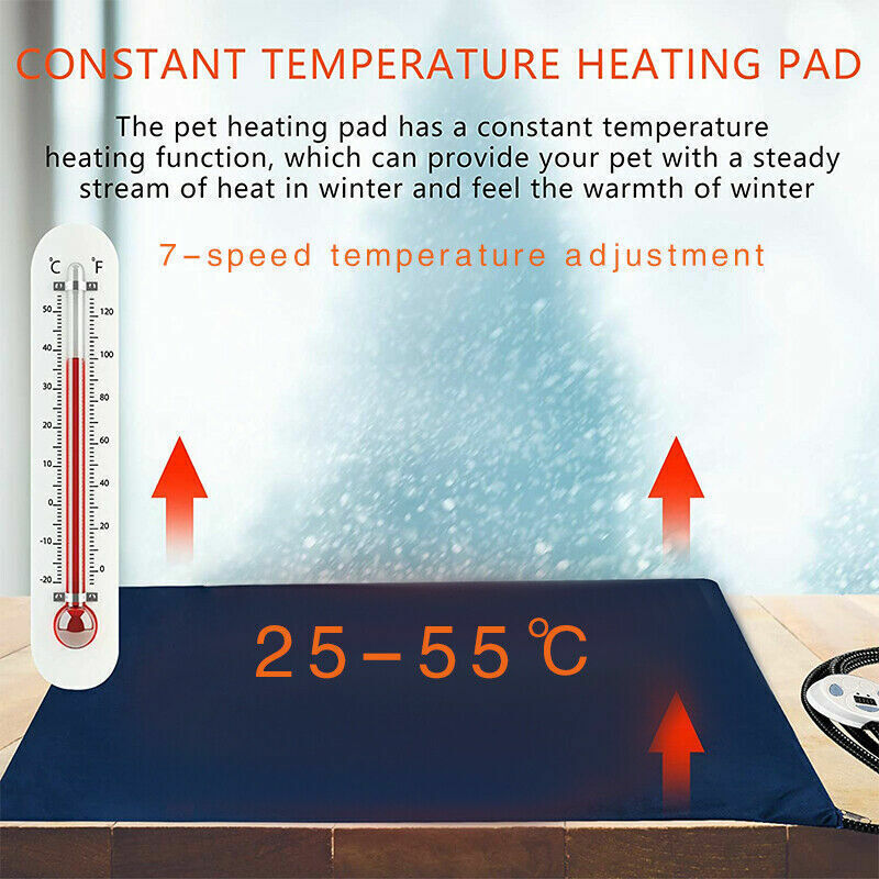 Electric Pet Heat Pad | Waterproof Heating Mat | Chew-Resistant | Warm Bed for Cats & Dogs