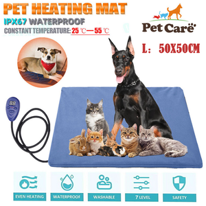 Electric Pet Heat Pad | Waterproof Heating Mat | Chew Resistant | L | Cat & Dog Bed